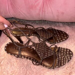 Carlos Santana Brown Strappy Women's Sandals